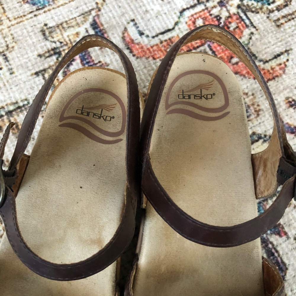 DANSKO sissy clog wedge sandal leather straps 38 - Picture 3 of 5